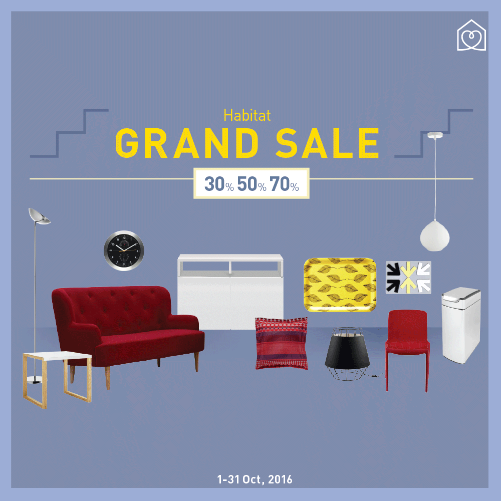 Habitat Grand Sale Once a year grand sale up to 70%off. Don’t miss !!